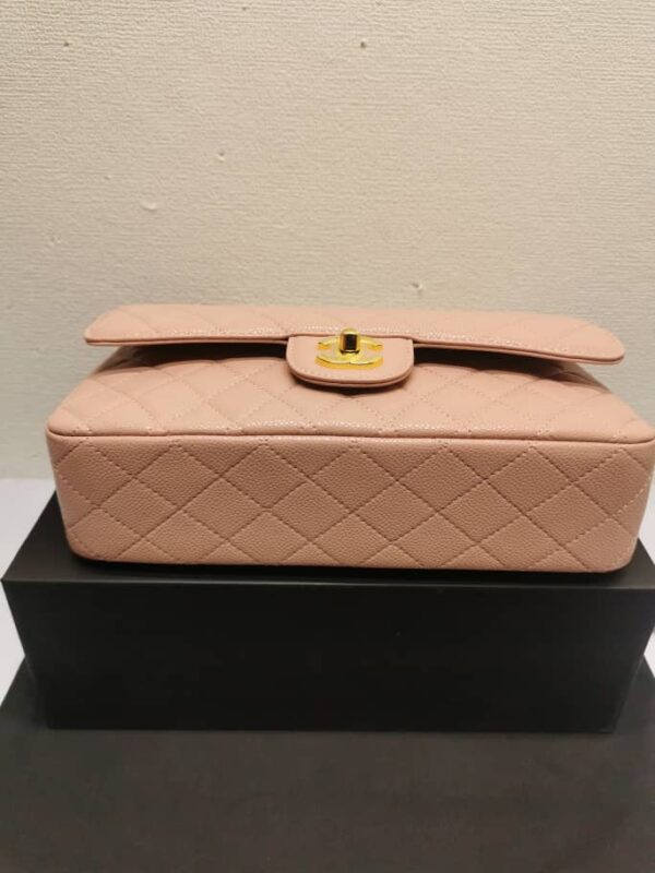 CHANEL CLASSIC MEDIUM FLAP BAG PINK AND GOLD 25CM - Image 6