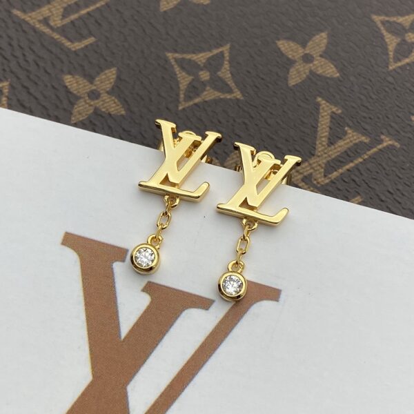 LOUIS VUITTON GOLD AND DIAMOND EARRINGS Q96495 - Image 7