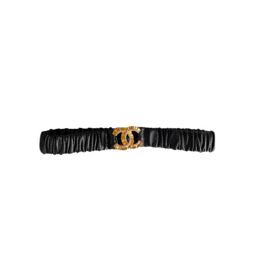 CHANEL WOMEN'S BELT WITH ELASTIC ENCRUSTED GOLD 30MM