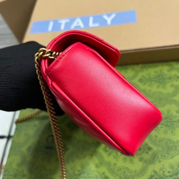 GUCCI GG MARMONT MATELASS SUPER MINI BAG RED 16.5CM 476433 DTDHT 6832 - Image 10