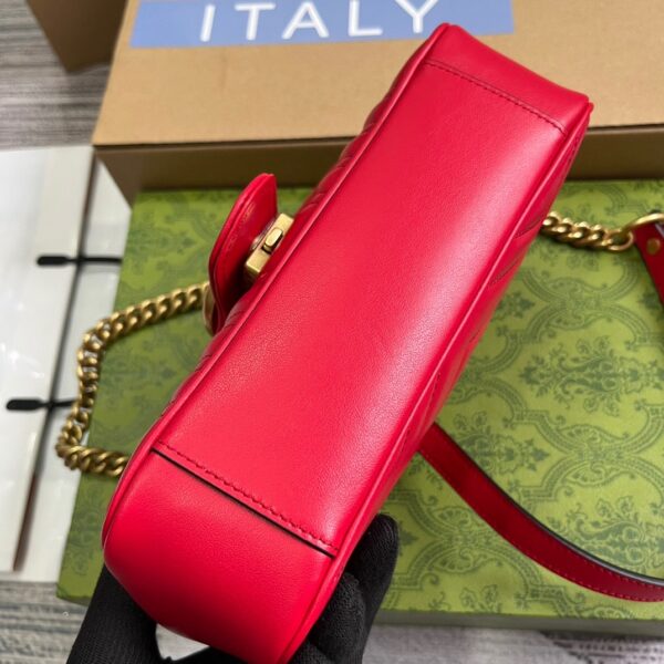 GUCCI GG MARMONT SMALL SHOULDER BAG RED 22CM 443497 AABZC 6832 - Image 8