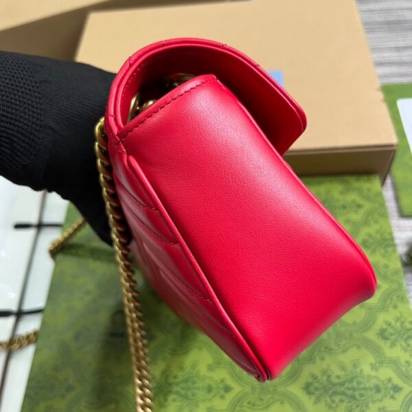 GUCCI GG MARMONT SMALL SHOULDER BAG RED 22CM 443497 AABZC 6832 - Image 10