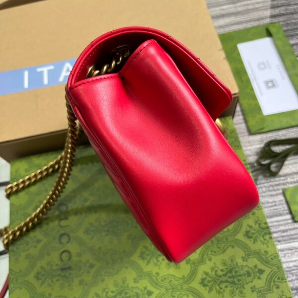GUCCI GG MARMONT MINI SHOULDER BAG RED 18CM 739682 AABZC 6832 - Image 10