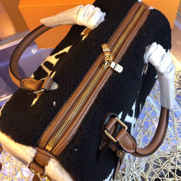 LOUIS VUITTON MONOGRAM TEDDY SPEEDY BANDOULIERE BLACK 30CM - Image 8