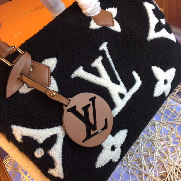 LOUIS VUITTON MONOGRAM TEDDY SPEEDY BANDOULIERE BLACK 30CM - Image 6