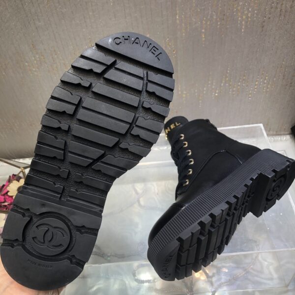 CHANEL CC LACE UP BOOT BLACK G45124 B14018 94305 - Image 7