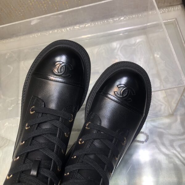 CHANEL CC LACE UP BOOT BLACK G45124 B14018 94305 - Image 4