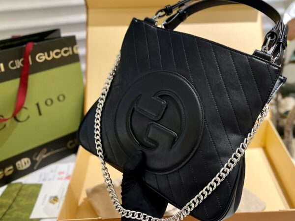 GUCCI BLONDIE SMALL TOTE BAG BLACK 30CM‎ 751518 1AAOW 9022 - Image 6