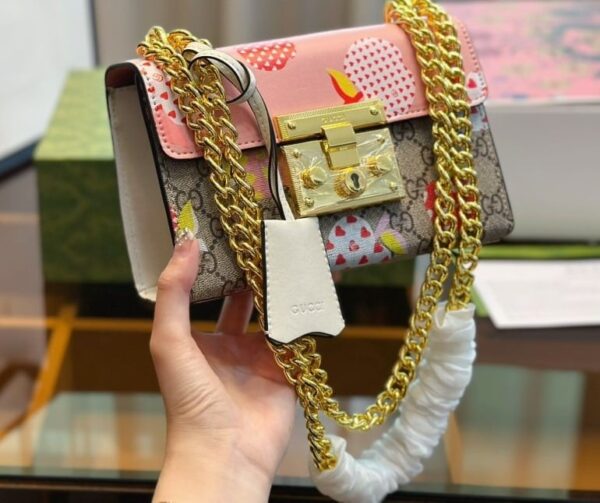 GUCCI LES POMMES PADLOCK MINI BAG IN NATURAL 20CM - Image 2