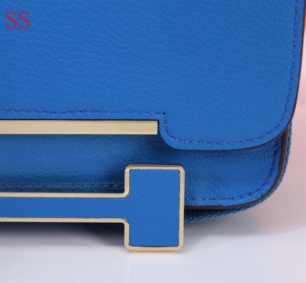 HERMES GETA BLACK CHEVRE GOLD HARDWARE BLUE 20CM - Image 3