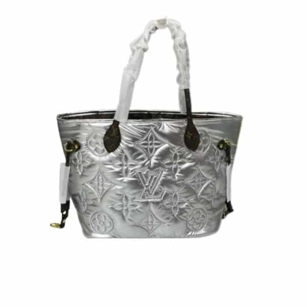 LOUIS VUITTON NEVERFULL PILLOW HANDBAG SILVER 33CM