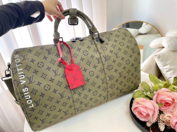 LOUIS VUITTON KEEPALL BANDOULIÈRE 55 BAG GREEN 48CM M23963 - Image 3