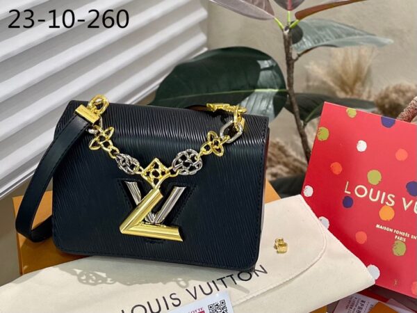LOUIS VUITTON MM TWIST BAG BLACK 23CM M22773 - Image 4