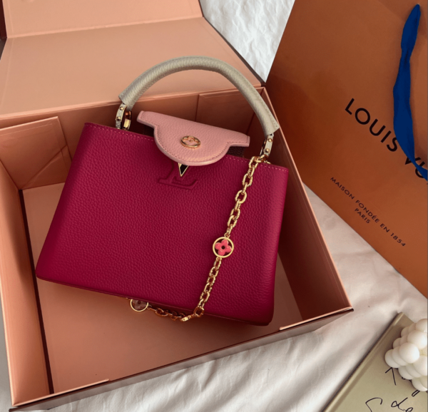 LOUIS VUITTON CAPUCINES TAURILLON DARK PINK 27CM M20845 - Image 9