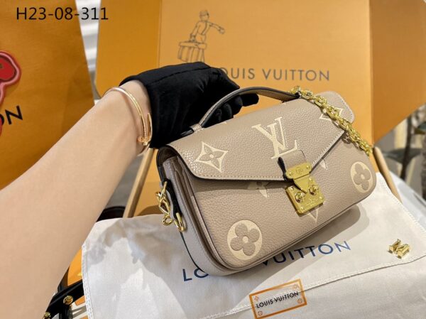 LOUIS VUITTON POCHETTE MÉTIS EAST WEST BAG GRAY CREAM 21CM M23081 - Image 2