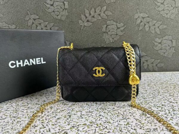 CHANEL PEARL CRUSH WALLET ON CHAIN WOC BLACK 18CM - Image 2