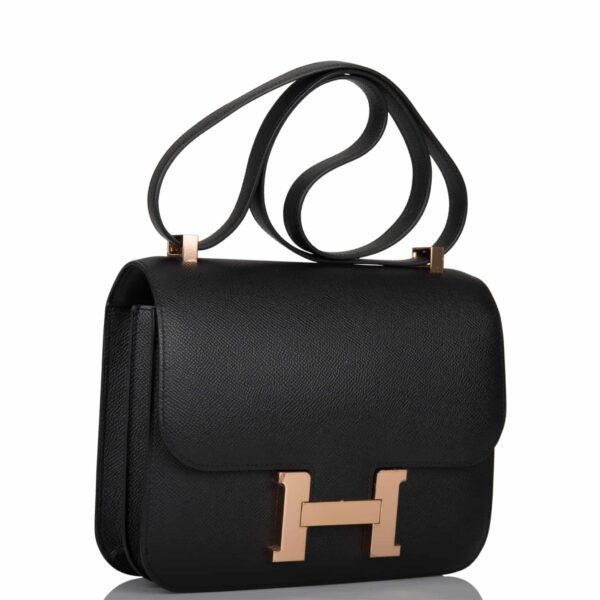 HERMES CONSTANCE 24 TOGO LEATHER GOLD HARDWARE BLACK 24CM - Image 6