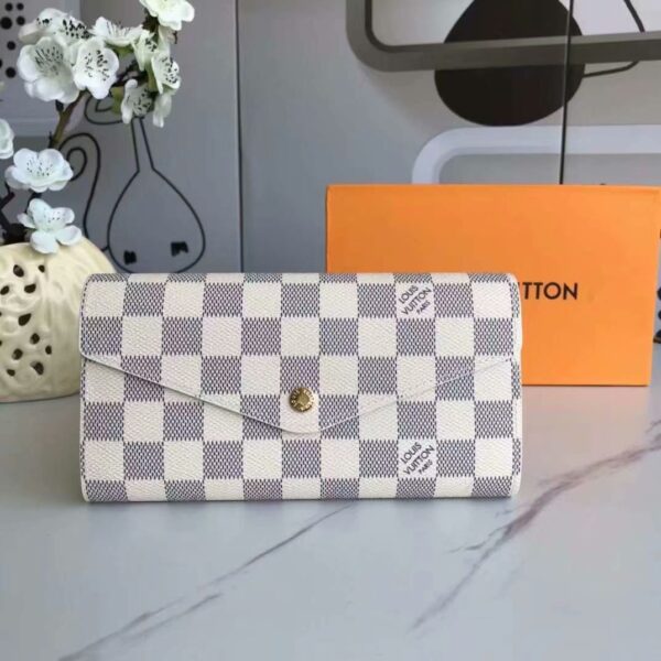 LOUIS VUITTON SARAH WALLET DAMIER AZUR 19CM N63208 - Image 6