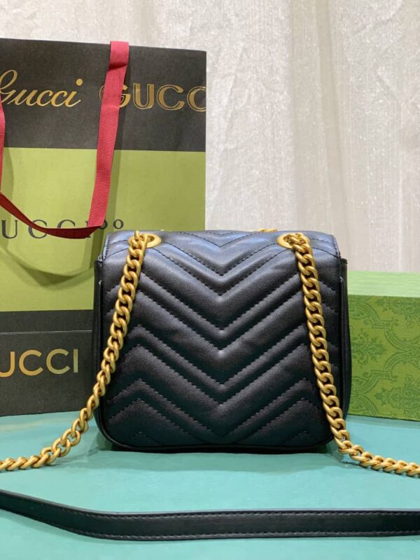 GUCCI GG MARMONT MINI SHOULDER BAG BLACK 18CM ‎739682 AABZC 6832 - Image 2