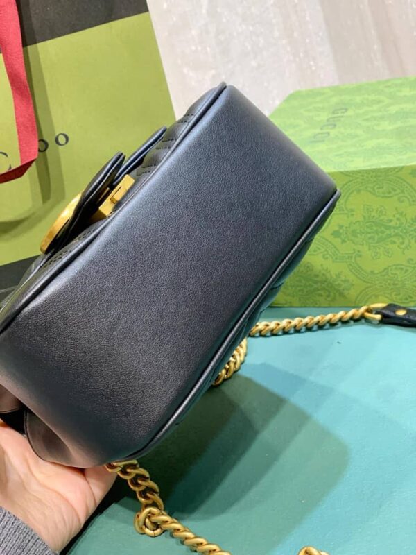 GUCCI GG MARMONT MINI SHOULDER BAG BLACK 18CM ‎739682 AABZC 6832 - Image 5