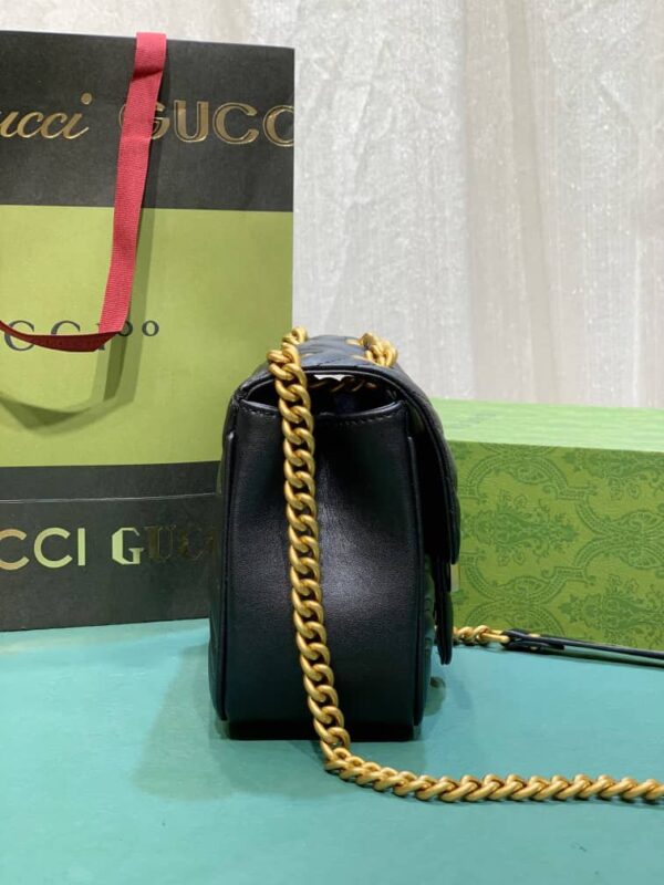 GUCCI GG MARMONT MINI SHOULDER BAG BLACK 18CM ‎739682 AABZC 6832 - Image 7