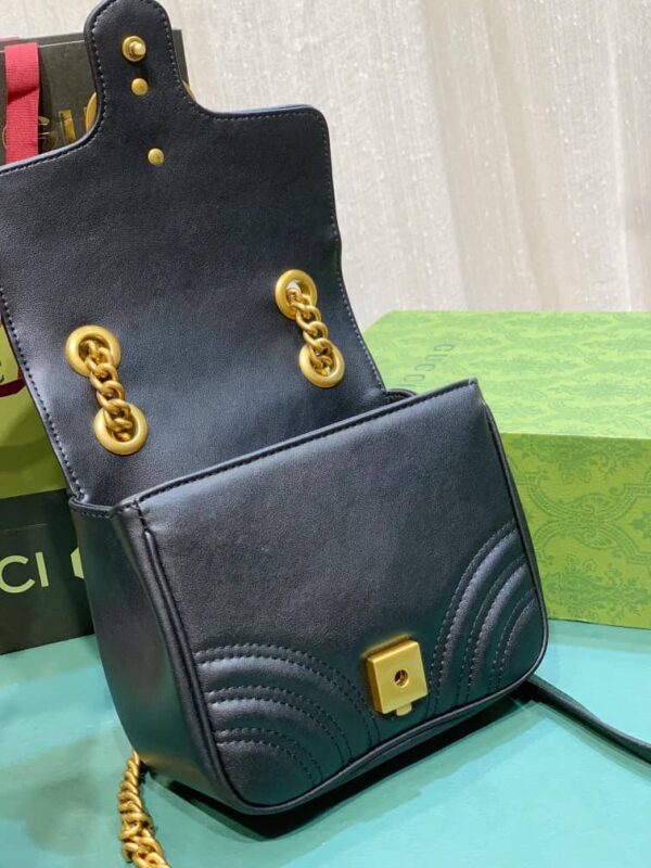 GUCCI GG MARMONT MINI SHOULDER BAG BLACK 18CM ‎739682 AABZC 6832 - Image 8