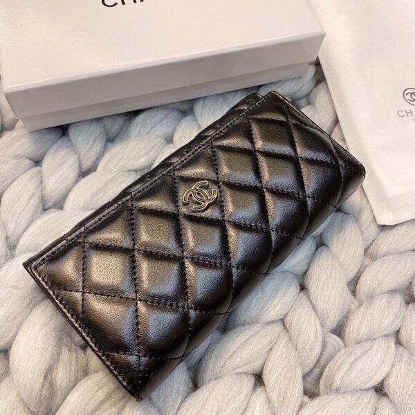 CHANEL LONG FLAP WALLET BLACK 19CM - Image 5