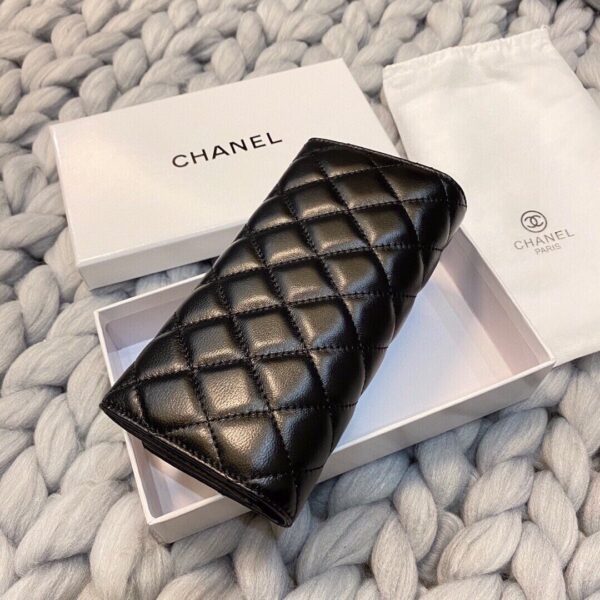 CHANEL LONG FLAP WALLET BLACK 19CM - Image 6