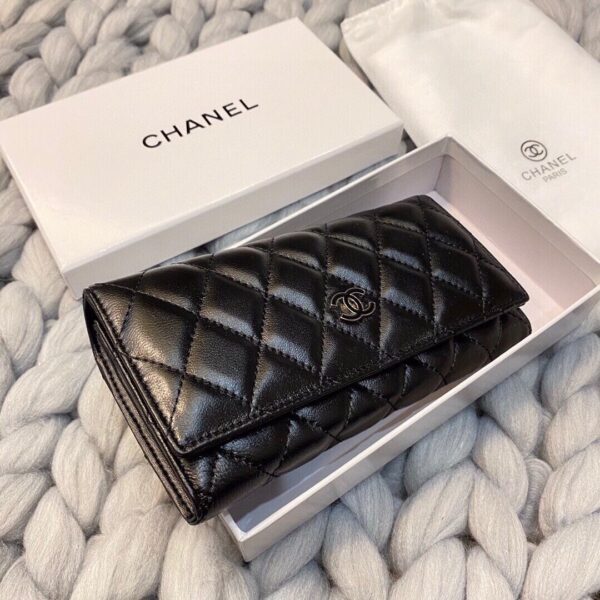 CHANEL LONG FLAP WALLET BLACK 19CM - Image 7