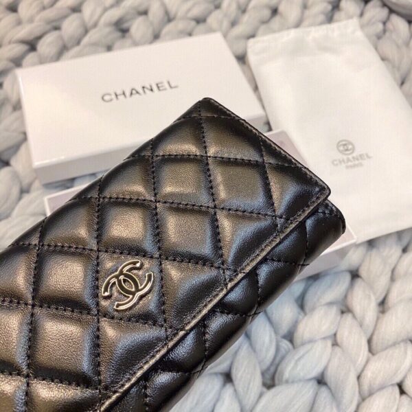 CHANEL LONG FLAP WALLET BLACK 19CM - Image 8