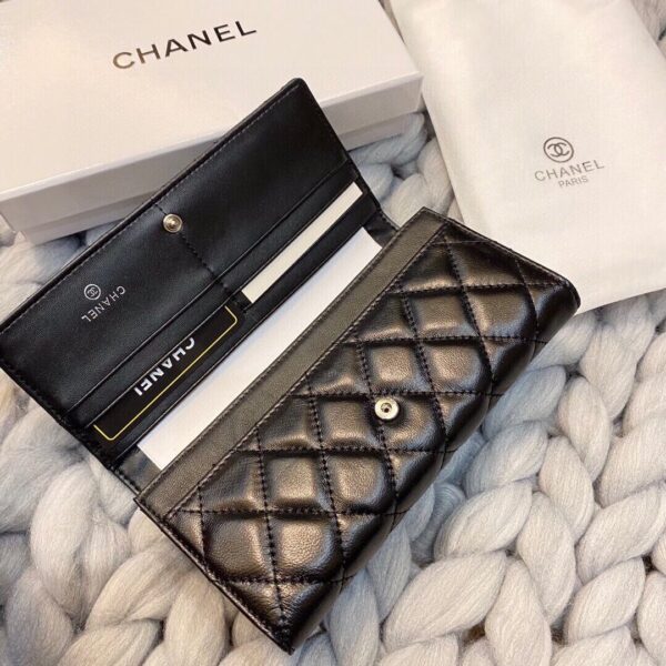 CHANEL LONG FLAP WALLET BLACK 19CM - Image 9