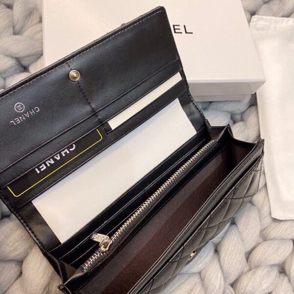 CHANEL LONG FLAP WALLET BLACK 19CM - Image 10