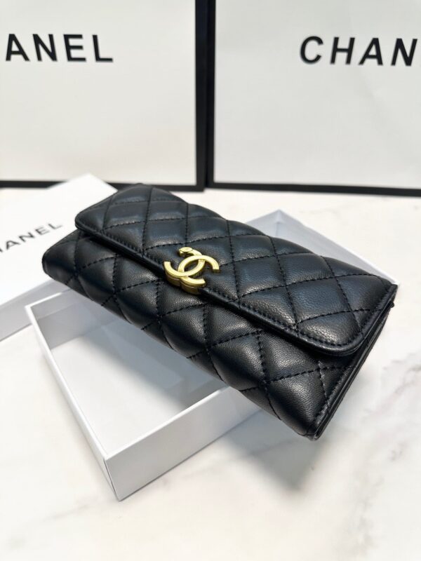 CHANEL LONG FLAP WALLET BLACK 19CM - Image 6