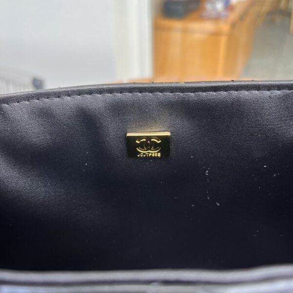 CHANEL MINI SHOPPING BAG SHINY AGED GOLD TONE METAL BLACK 22CM AS4416 B14296 94305 - Image 2