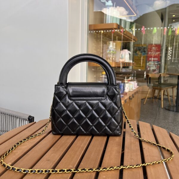 CHANEL MINI SHOPPING BAG SHINY AGED GOLD TONE METAL BLACK 22CM AS4416 B14296 94305 - Image 6