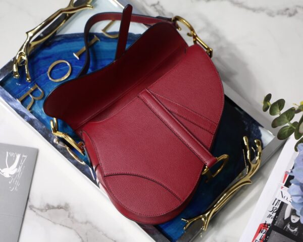 DIOR SADDLE BAG GRAINED RED 25.5CM - Image 3