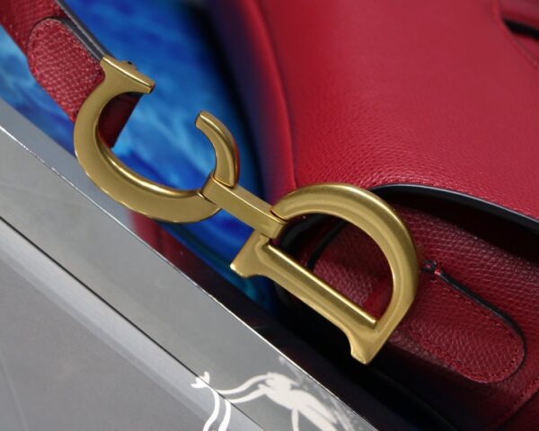 DIOR SADDLE BAG GRAINED RED 25.5CM - Image 5