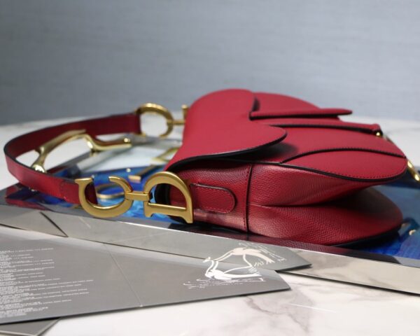 DIOR SADDLE BAG GRAINED RED 25.5CM - Image 6