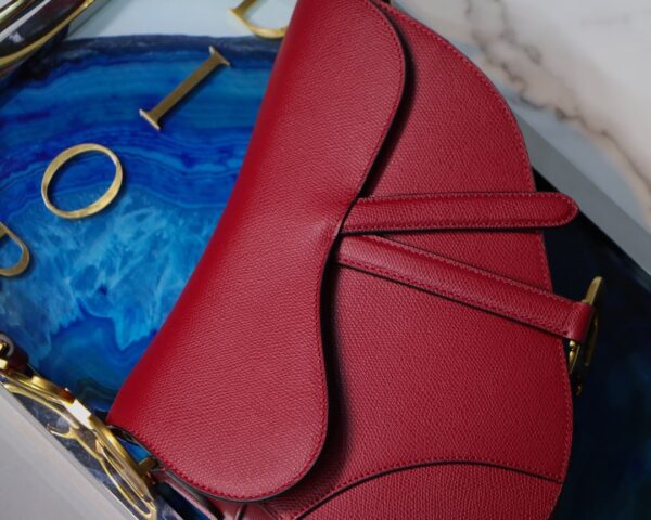 DIOR SADDLE BAG GRAINED RED 25.5CM - Image 8