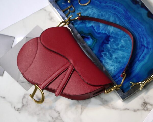 DIOR SADDLE BAG GRAINED RED 25.5CM - Image 9