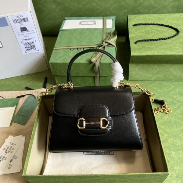 GUCCI HORSEBIT 1955 MINI BAG BLACK 22CM  703848 AAA7G 1000 - Image 10