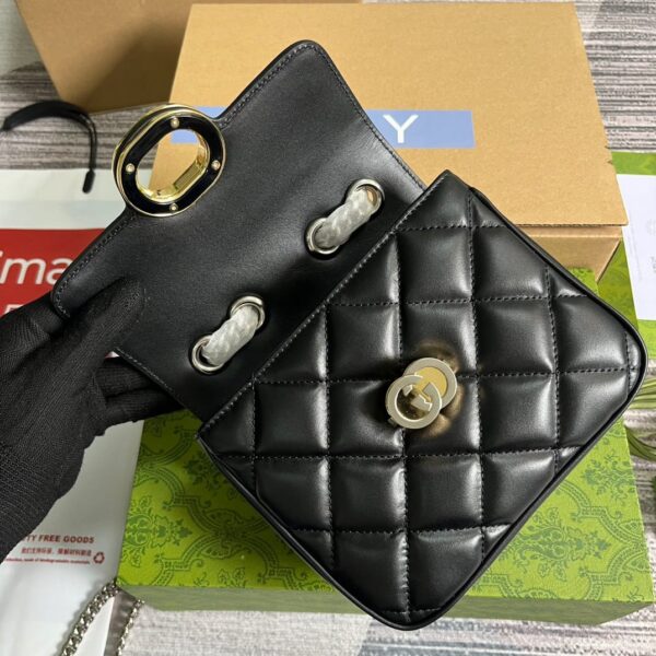 GUCCI DECO MINI SHOULDER BAG BLACK 18CM 741457 AAB7A 1000 - Image 8