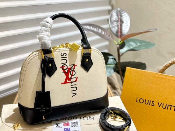 LOUIS VUITTON ALMA BB BEIGE BLACK 24CM M23598 - Image 2