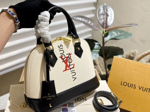 LOUIS VUITTON ALMA BB BEIGE BLACK 24CM M23598 - Image 3