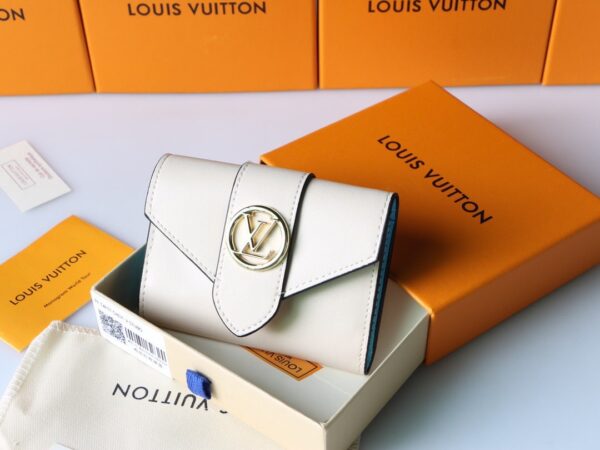 LOUIS VUITTON LV PONT 9 COMPACT WALLET CREAM 12CM M69176 - Image 2