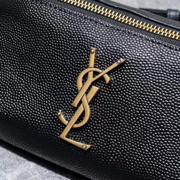 SAINT LAURENT BELT BAG YSL LOGO APPLIQUÉD LEATHER BLACK 25CM - Image 8
