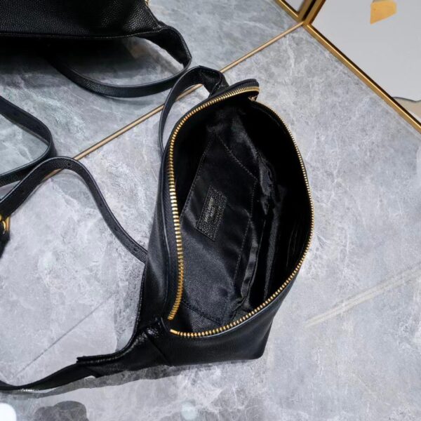 SAINT LAURENT BELT BAG YSL LOGO APPLIQUÉD LEATHER BLACK 25CM - Image 9