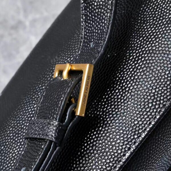 SAINT LAURENT BELT BAG YSL LOGO APPLIQUÉD LEATHER BLACK 25CM - Image 4