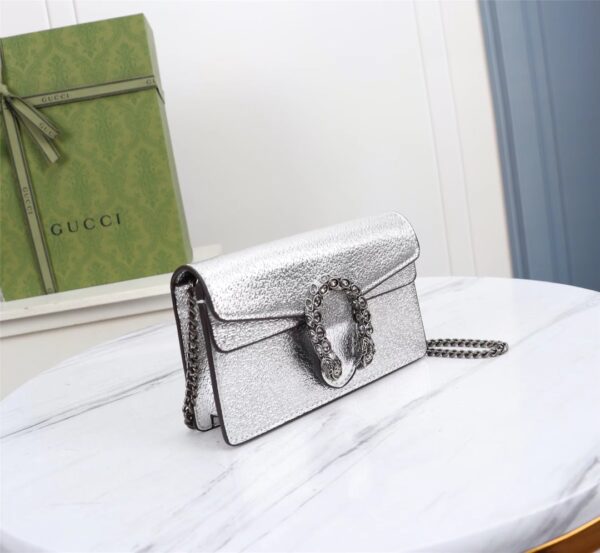 GUCCI WOMEN'S DIONYSUS SUPER MINI CROSSBODY BAG SILVER 16CM 476432 1TRBN 8173 - Image 8