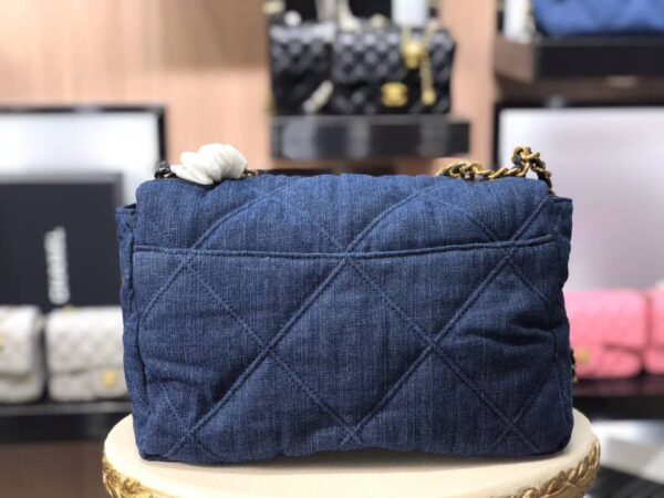 CHANEL 19 FLAP DENIM BAG BLUE 37CM AS1160 B02876 N6832 - Image 5